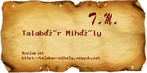Talabér Mihály névjegykártya