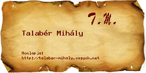 Talabér Mihály névjegykártya